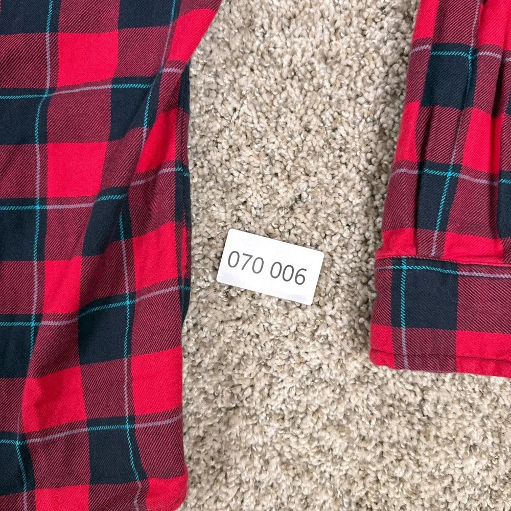 Bonobos Shirt Mens XL Red Black Plaid Flannel Button Up Long Sleeve Slim Fit - Picture 13 of 13